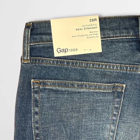 NEW GAP Women’s 1969 Real Straight Jeans Size 26R Blue Denim - Picture 5 of 5